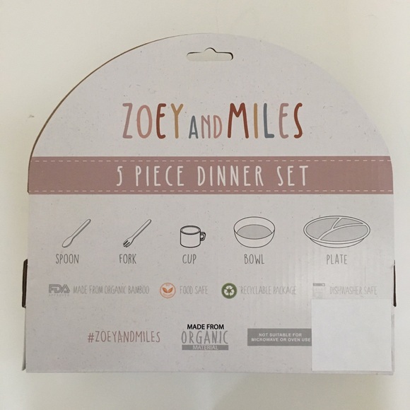 NEW Kids 5pc Dinner Set Food Safe Dishwasher Safe Elephant Theme Gray - Picture 2 of 9